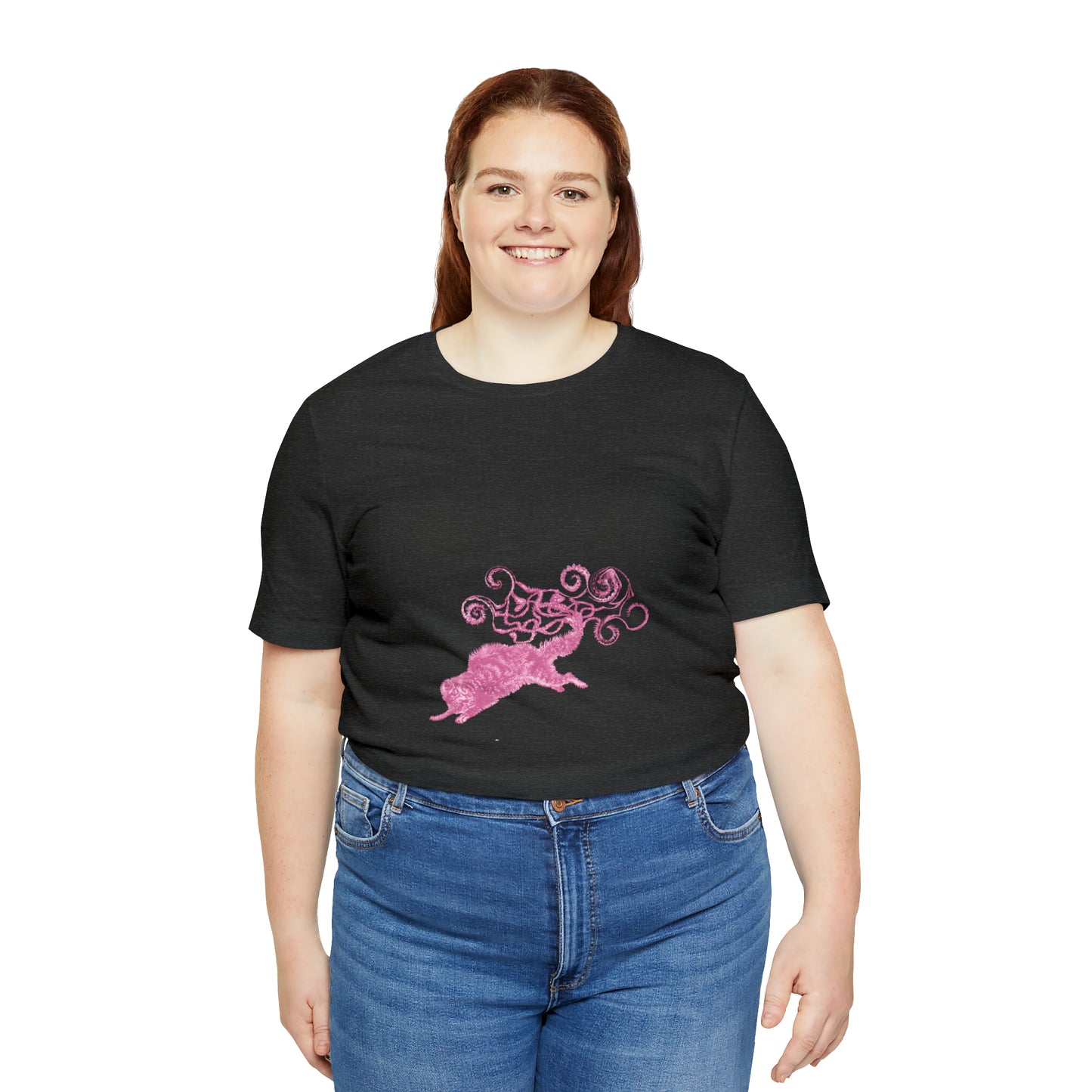 Pink Cat's Tail Art Unisex Jersey Short Sleeve Tee