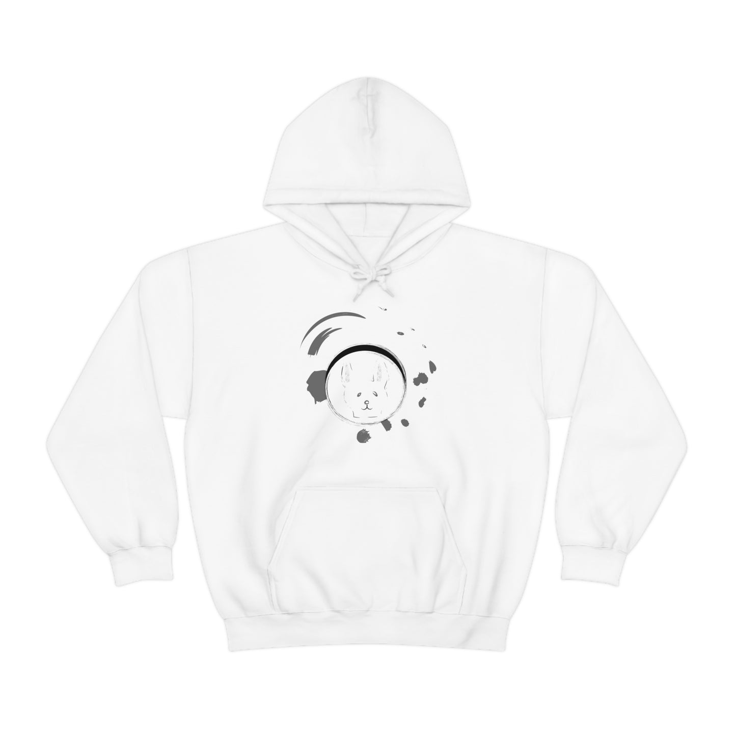 Rabbit Ink Black & White Art Unisex Heavy Blend™ Hooded Sweatshirt