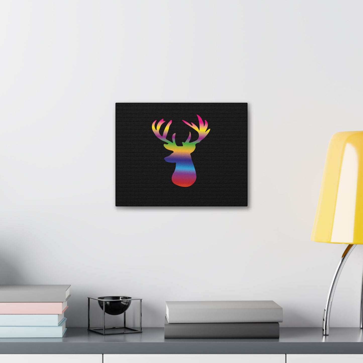 Rainbow Stag Head Canvas Gallery Wraps