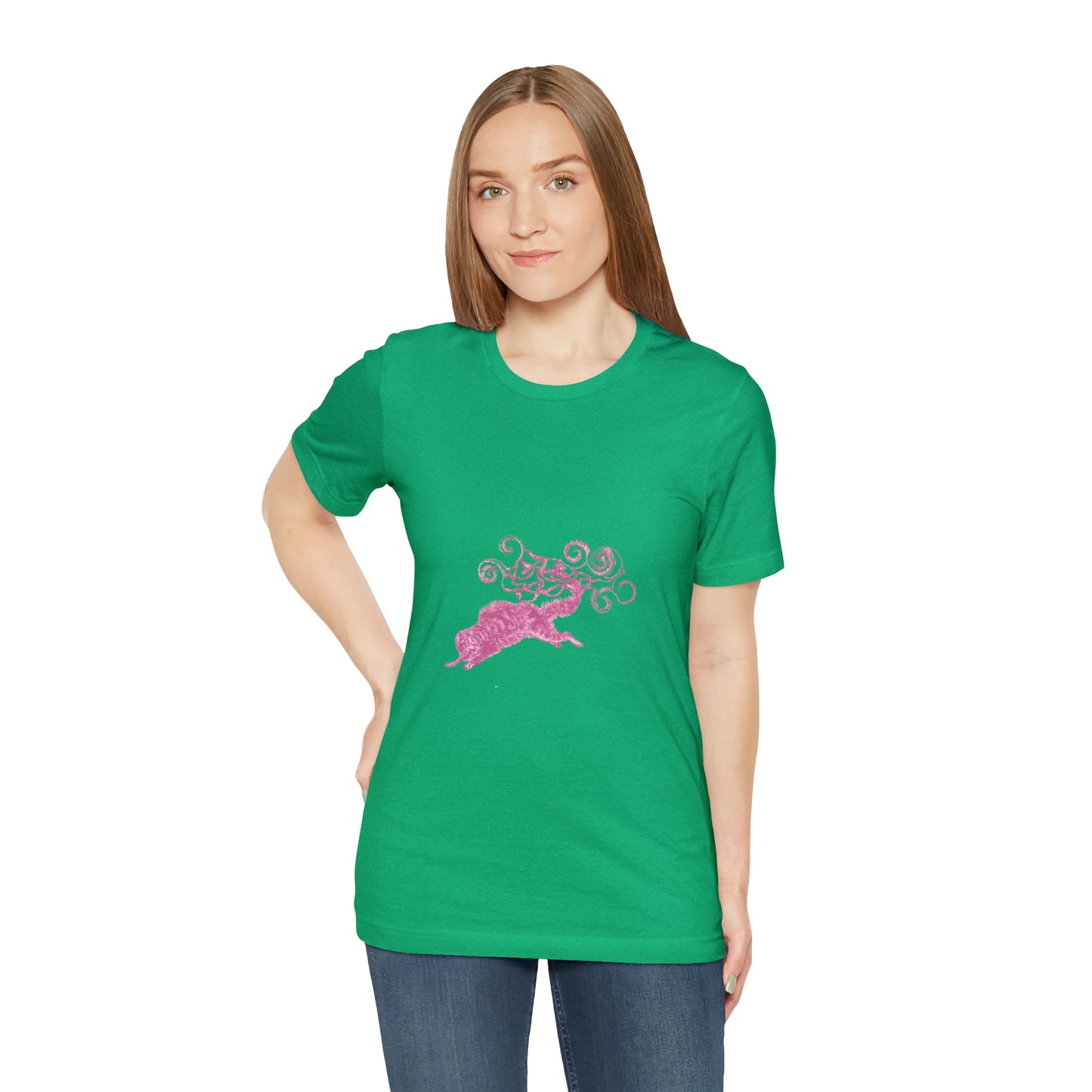 Pink Cat's Tail Art Unisex Jersey Short Sleeve Tee