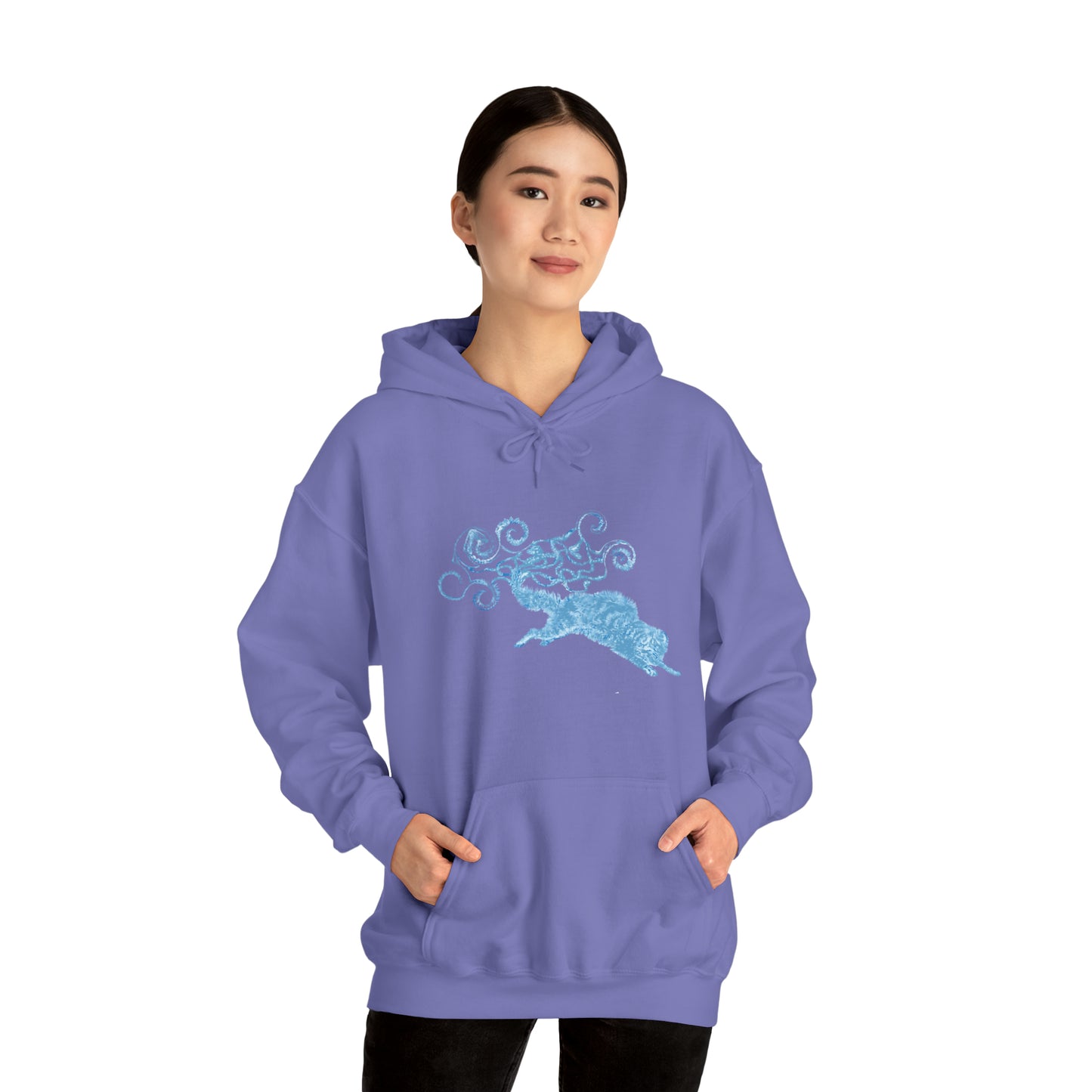 Blue Cat's Tail Art Unisex Heavy Blend™ Hooded Sweatshirt