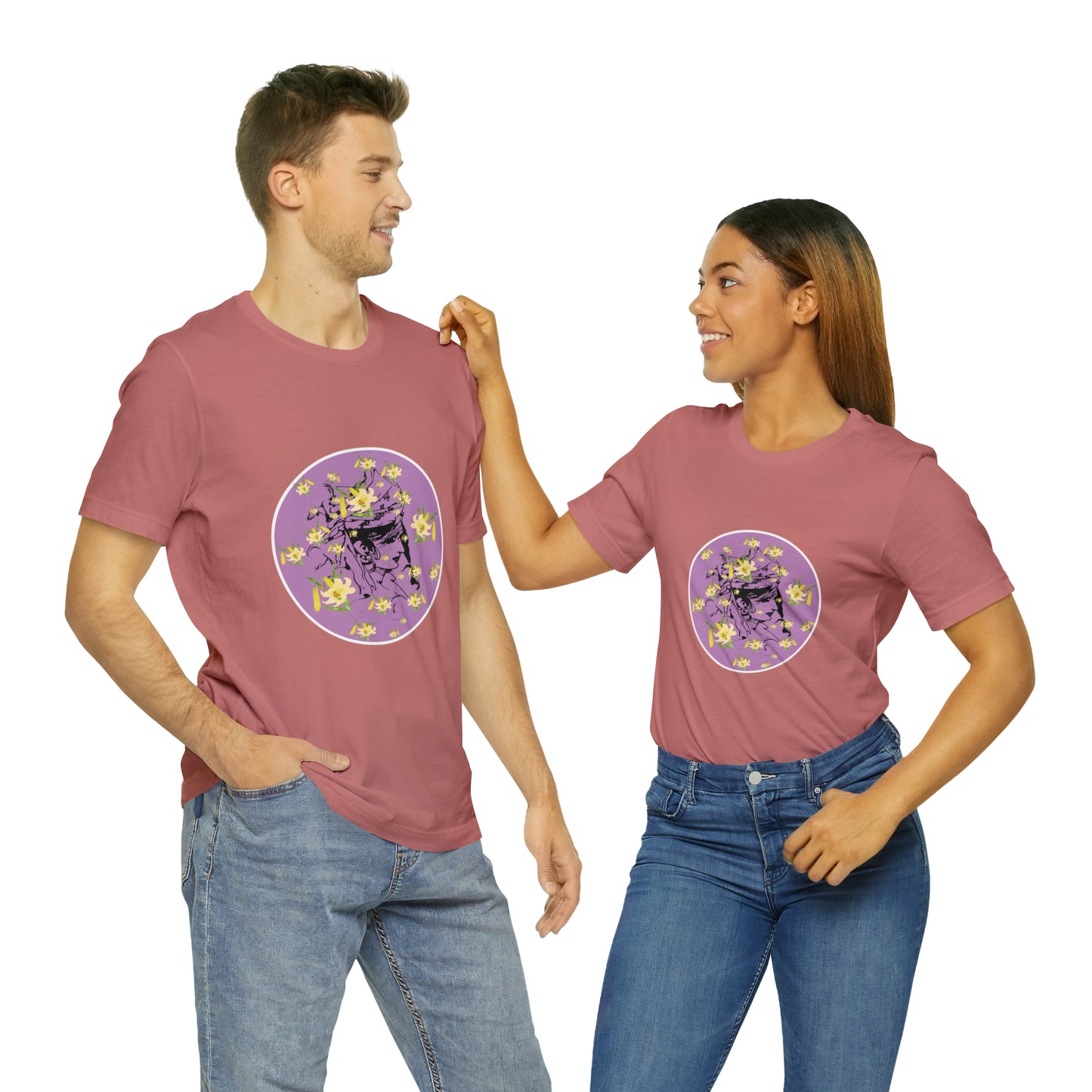 Purple Daffodil Woman Art Unisex Jersey Short Sleeve Tee