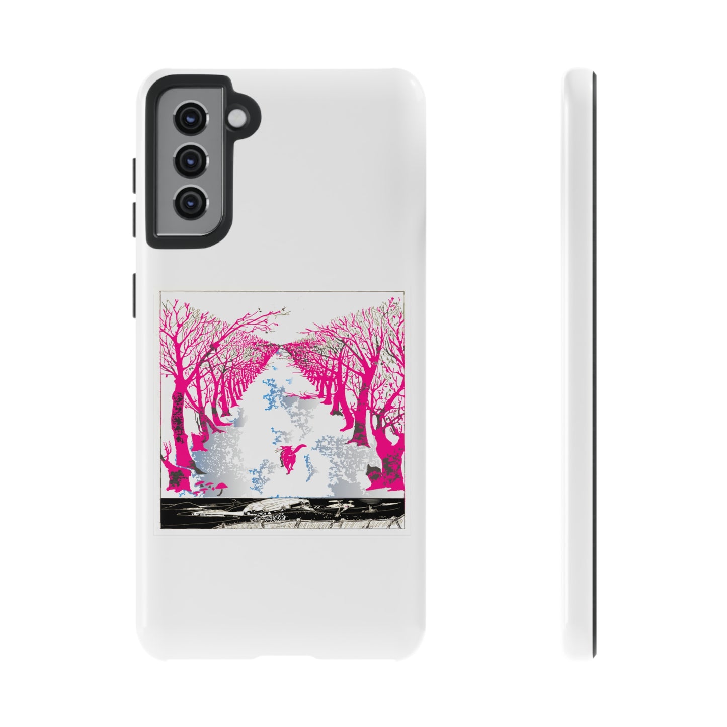 Pink Cat in the Woods Art Tough Cases