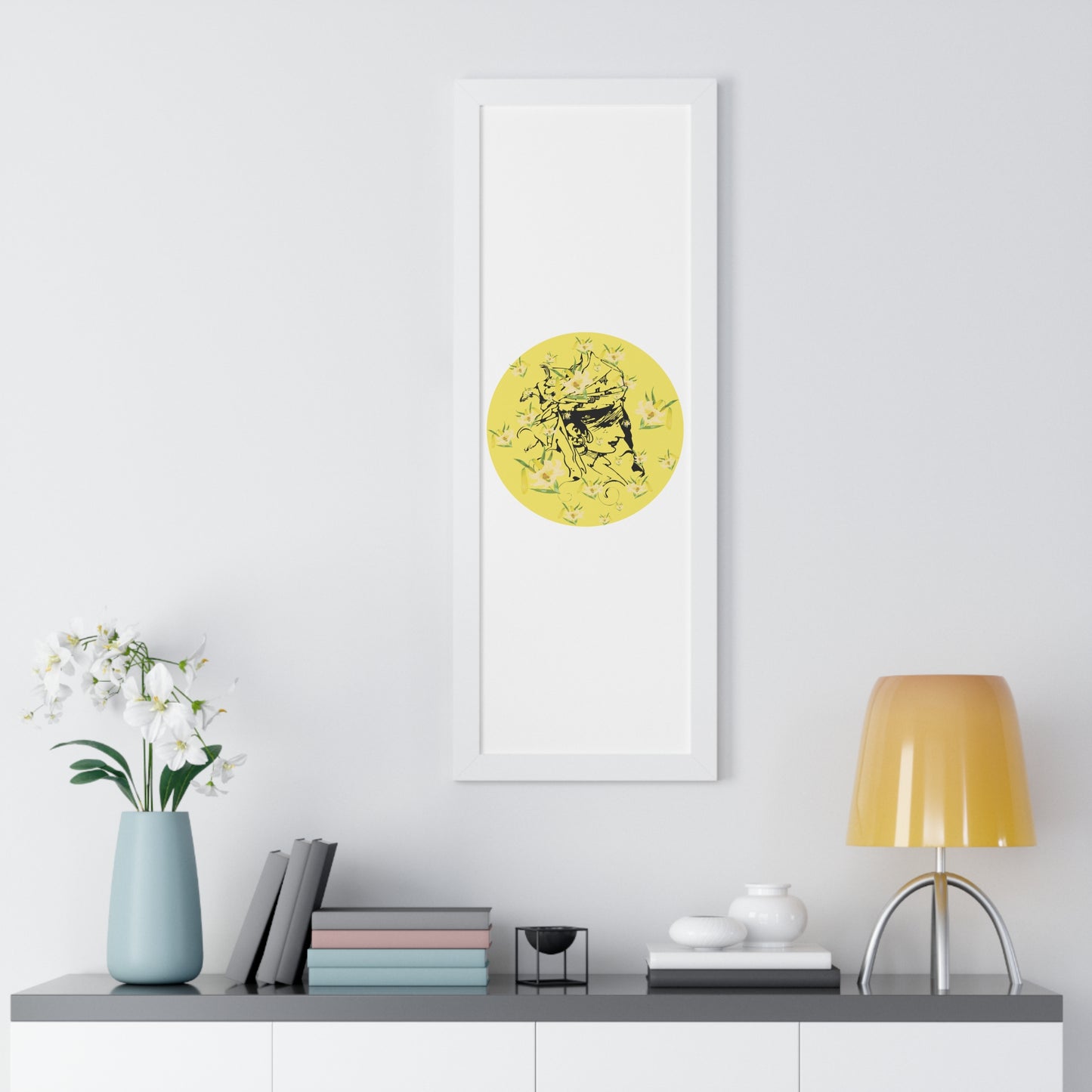 Daffodili Woman Art Framed Vertical Poster