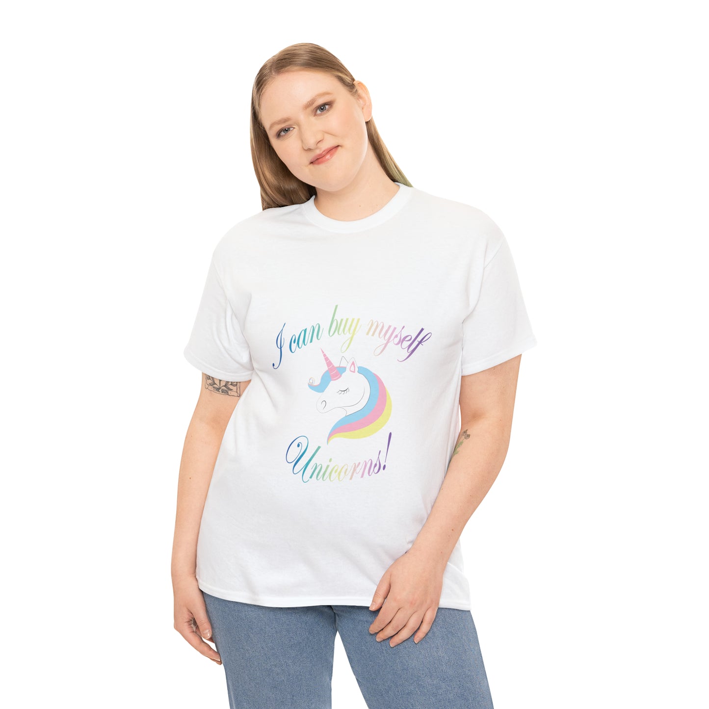 I Can Buy Myself Unicorns! Unisex Heavy Cotton Tee