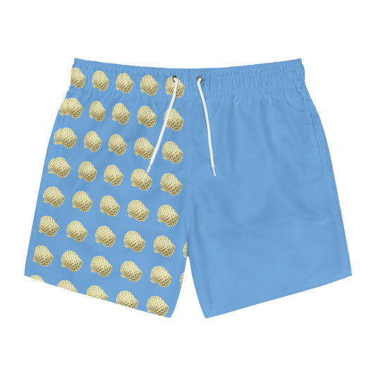 Shell Pattern Light Blue Swim Trunks (AOP)