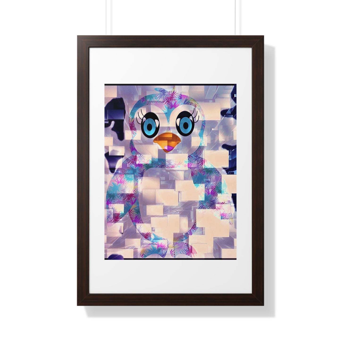 Penguinies Block Art Framed Vertical Poster