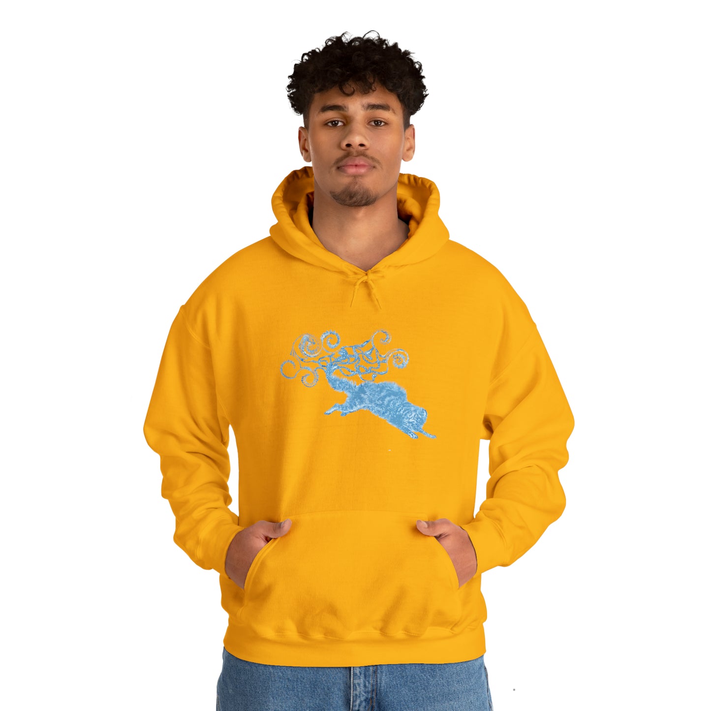 Blue Cat's Tail Art Unisex Heavy Blend™ Hooded Sweatshirt