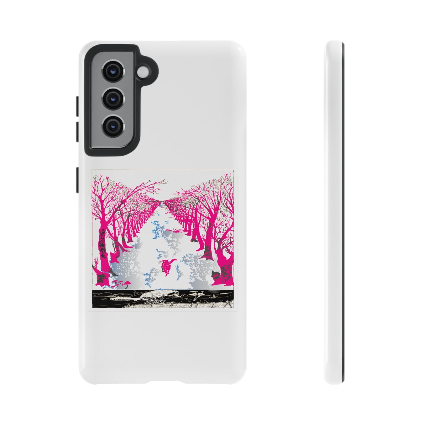 Pink Cat in the Woods Art Tough Cases