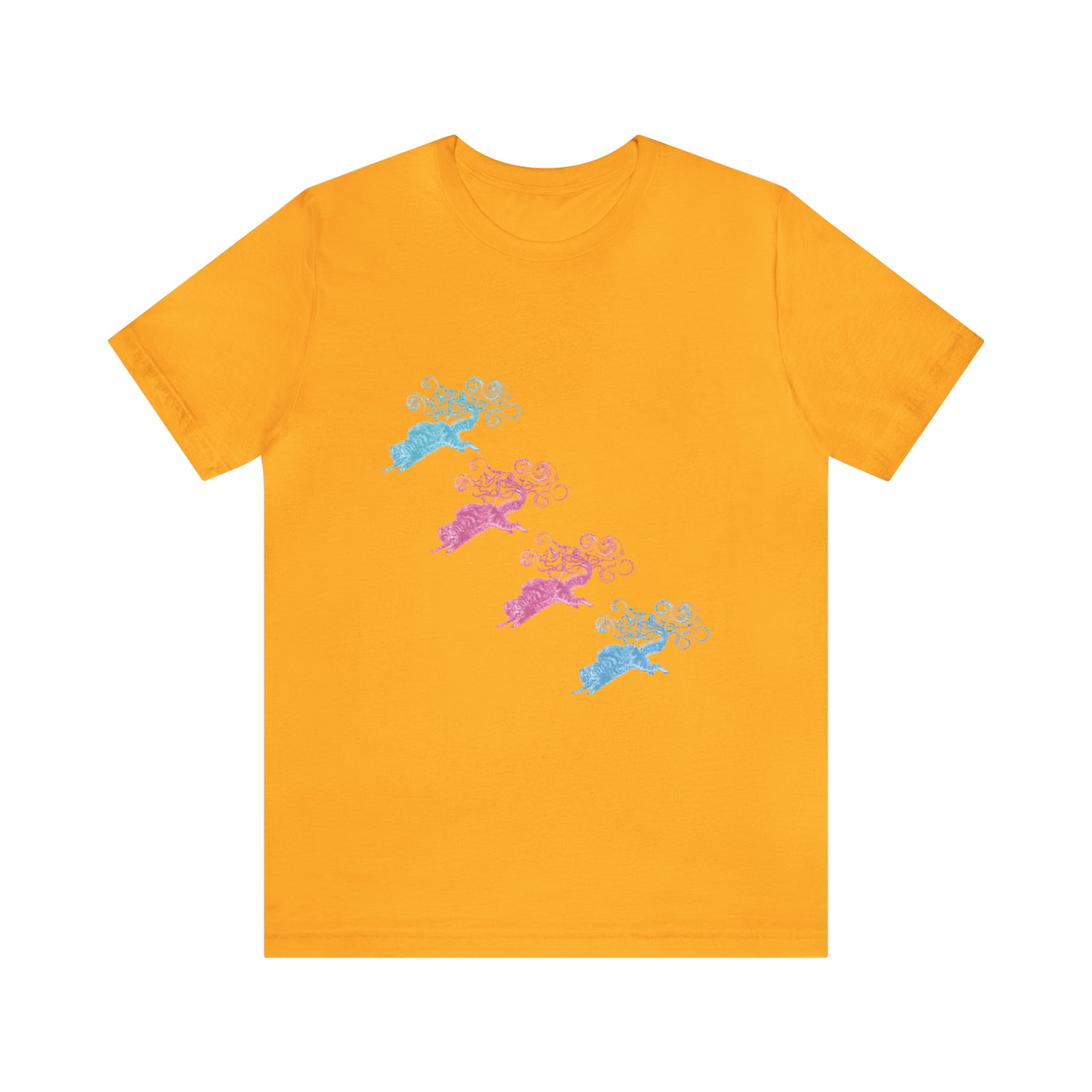 Pink & Blue Cat's Tail's Art Unisex Jersey Short Sleeve Tee