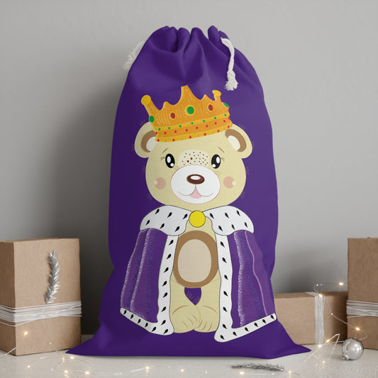 Teddy Bear King Purple Sack