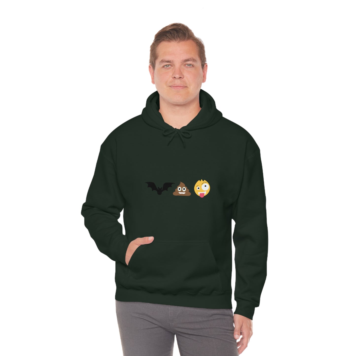 Emoji, Bat, Pooh Crazy, Humour Unisex Heavy Blend™ Hooded Sweatshirt