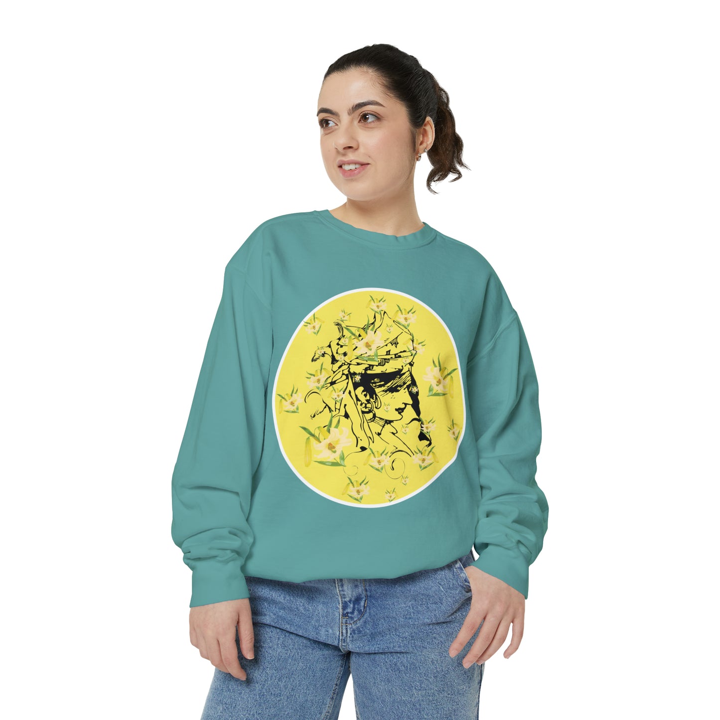 Daffodil Woman Art Unisex Garment-Dyed Sweatshirt