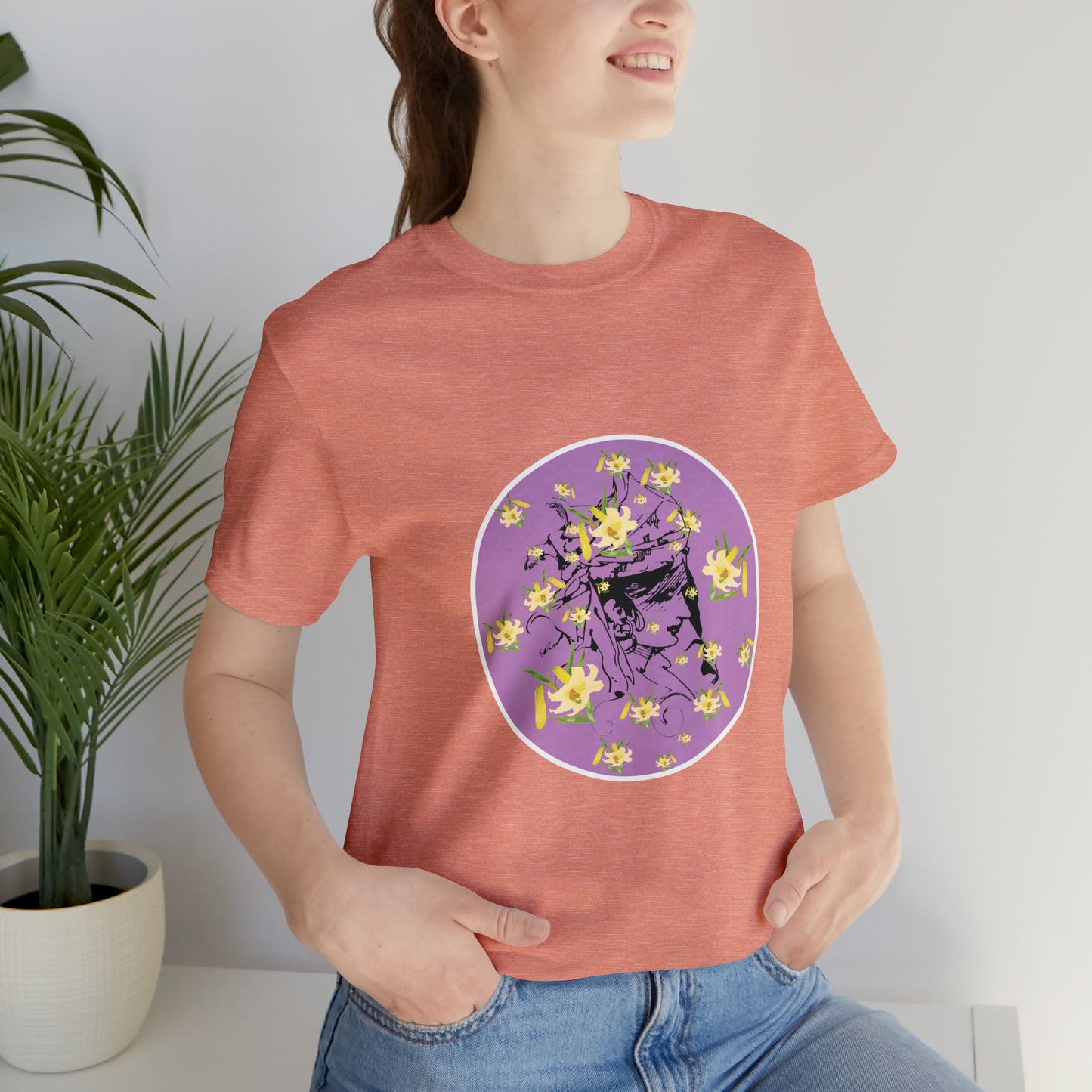 Purple Daffodil Woman Art Unisex Jersey Short Sleeve Tee