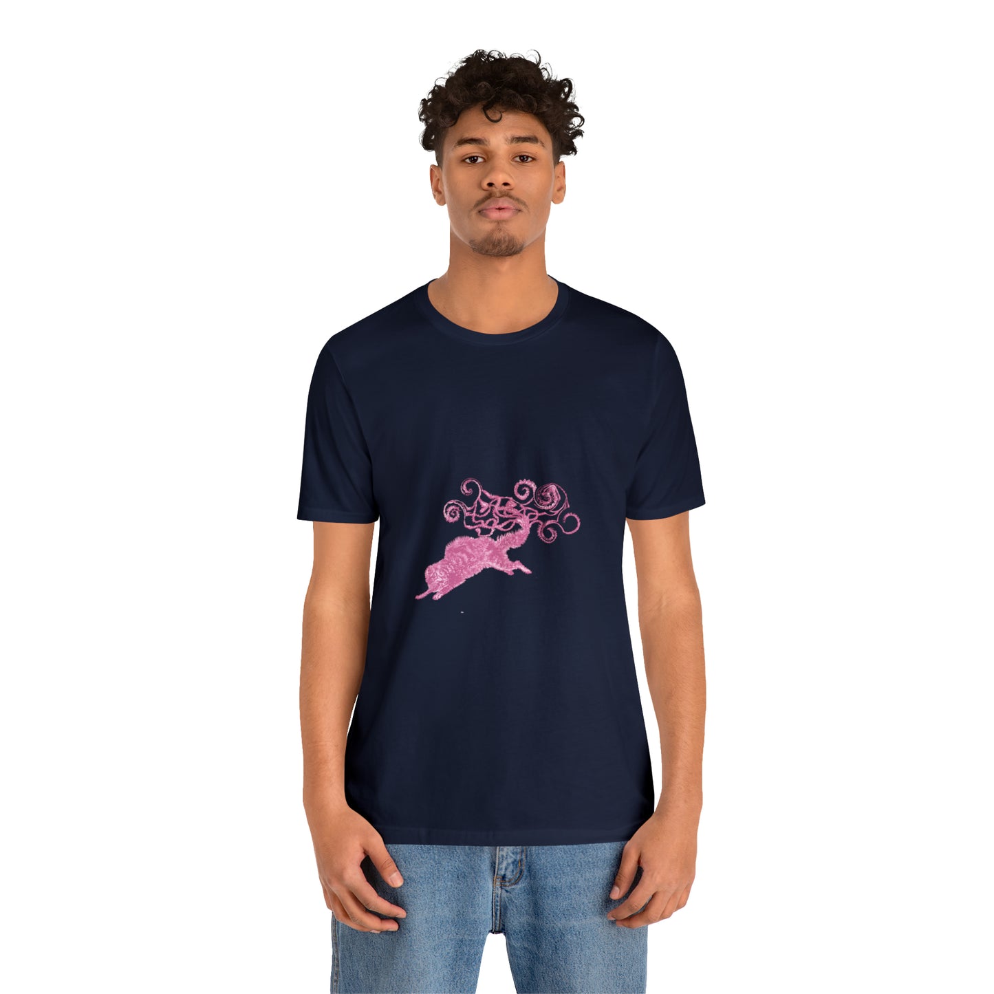 Pink Cat's Tail Art Unisex Jersey Short Sleeve Tee