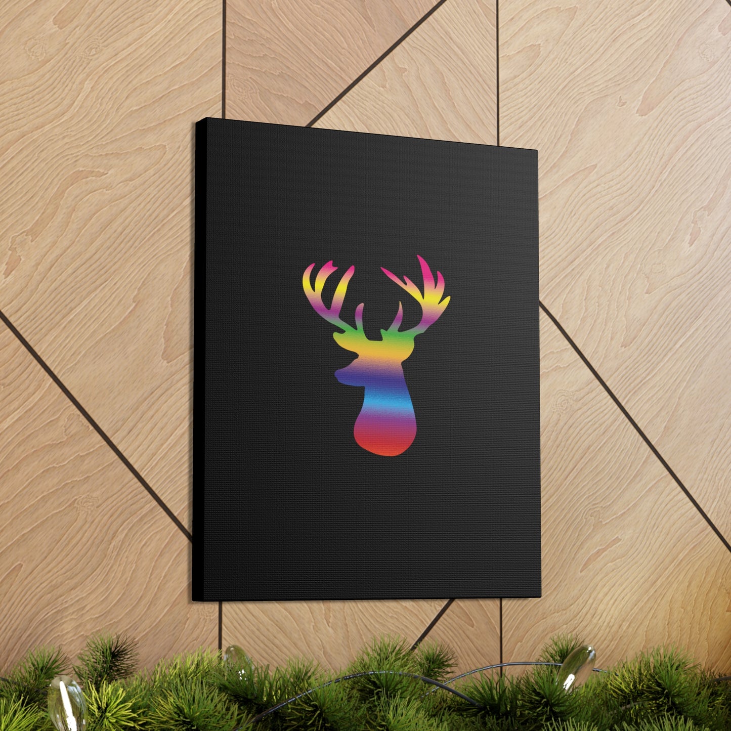 Rainbow Stag Head Canvas Gallery Wraps