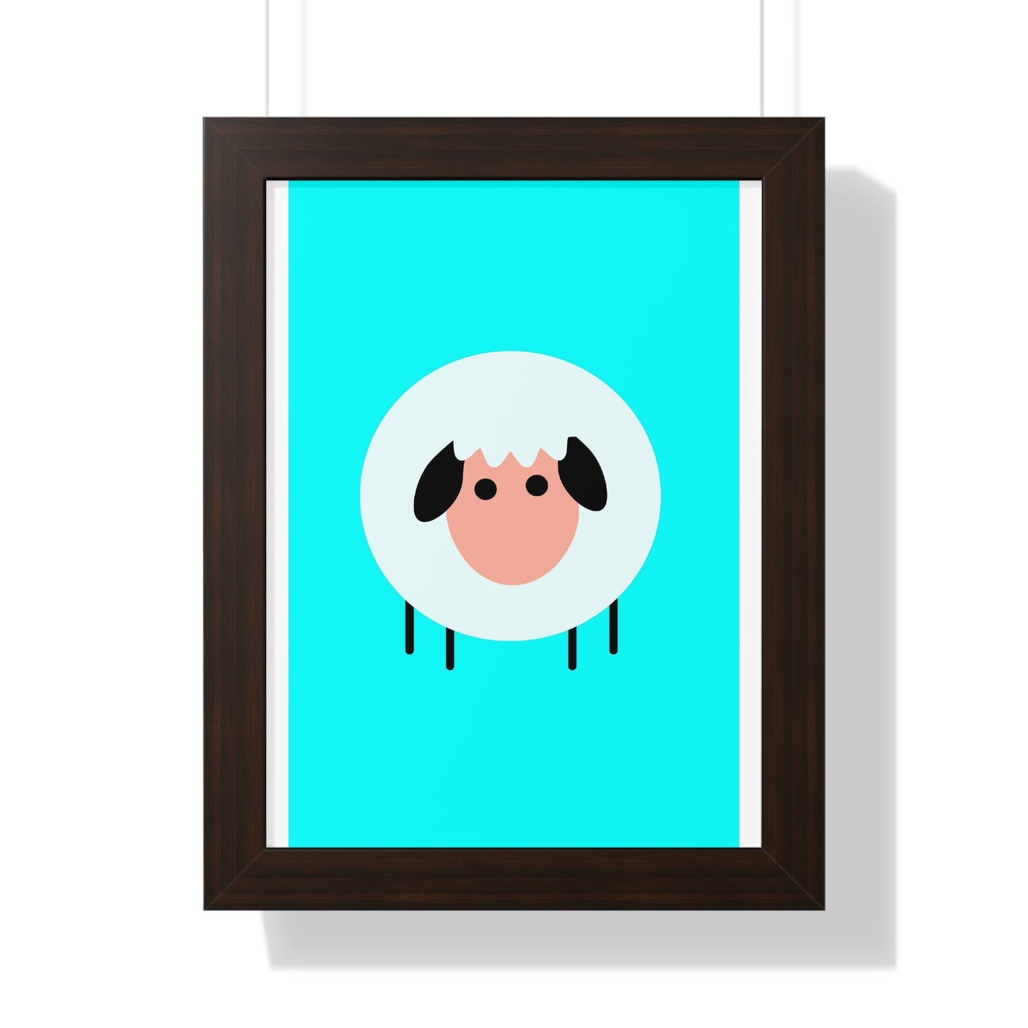 Sheep Blue Art Framed Vertical Poster