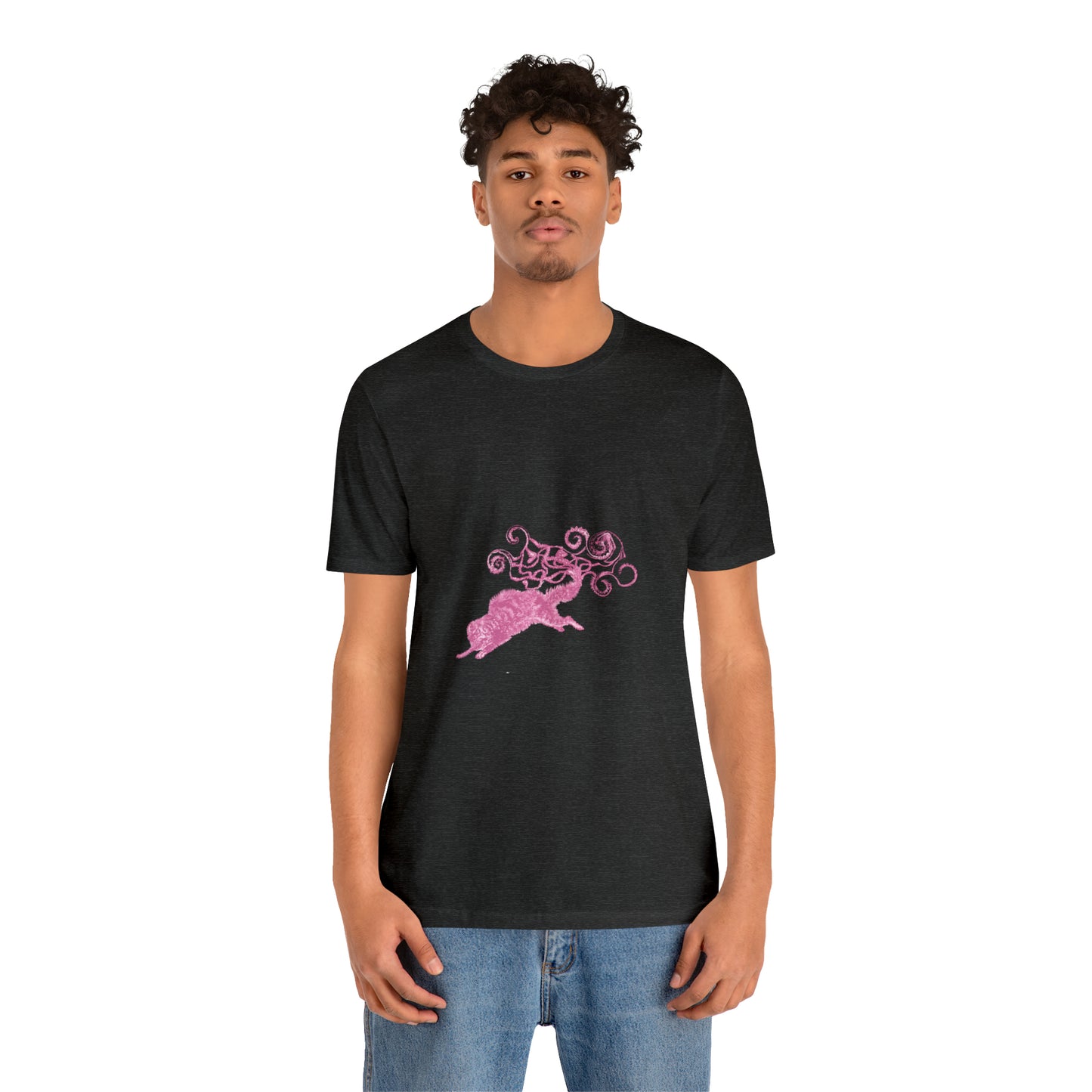 Pink Cat's Tail Art Unisex Jersey Short Sleeve Tee