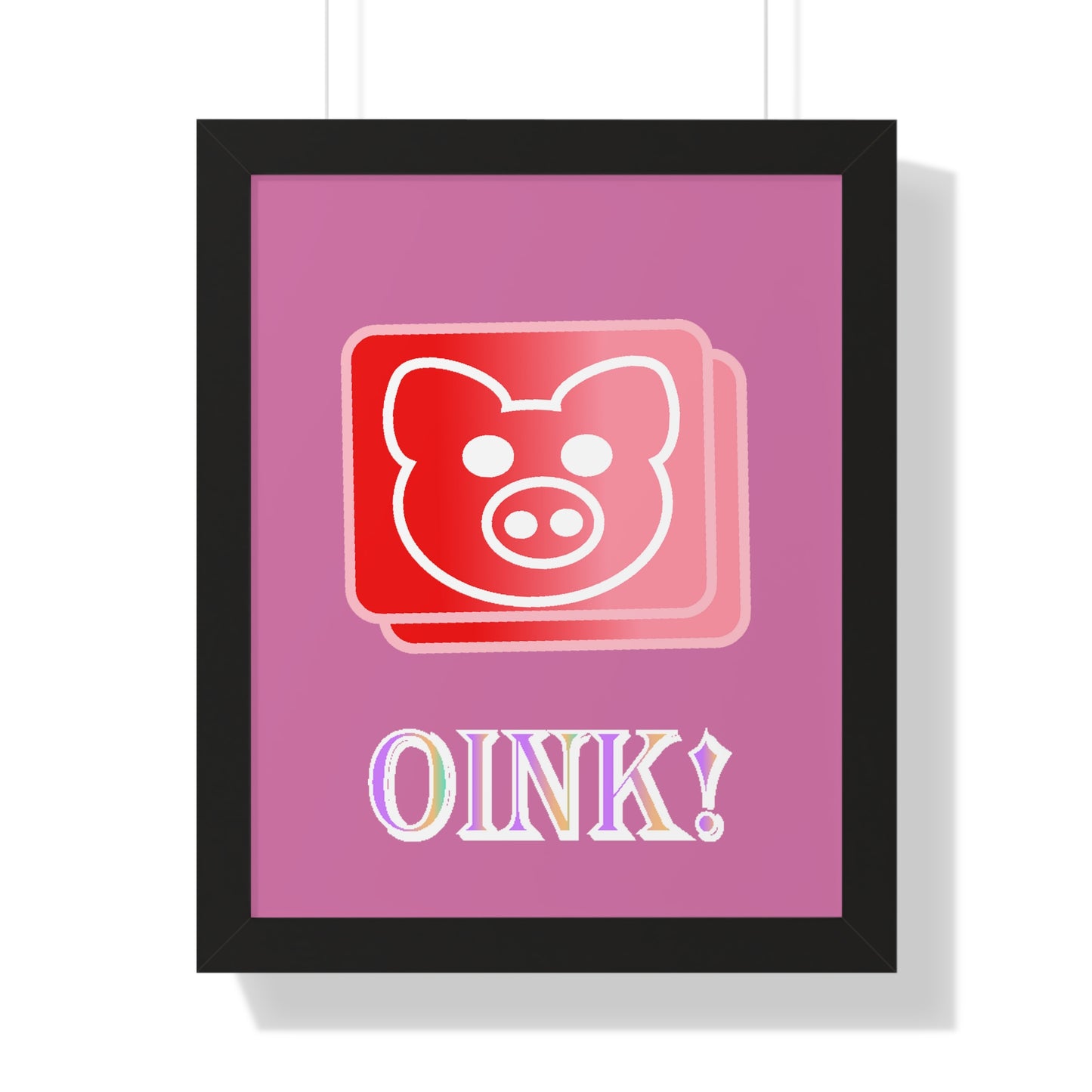 Pig Oink! Pink Digital Art Framed Vertical Poster