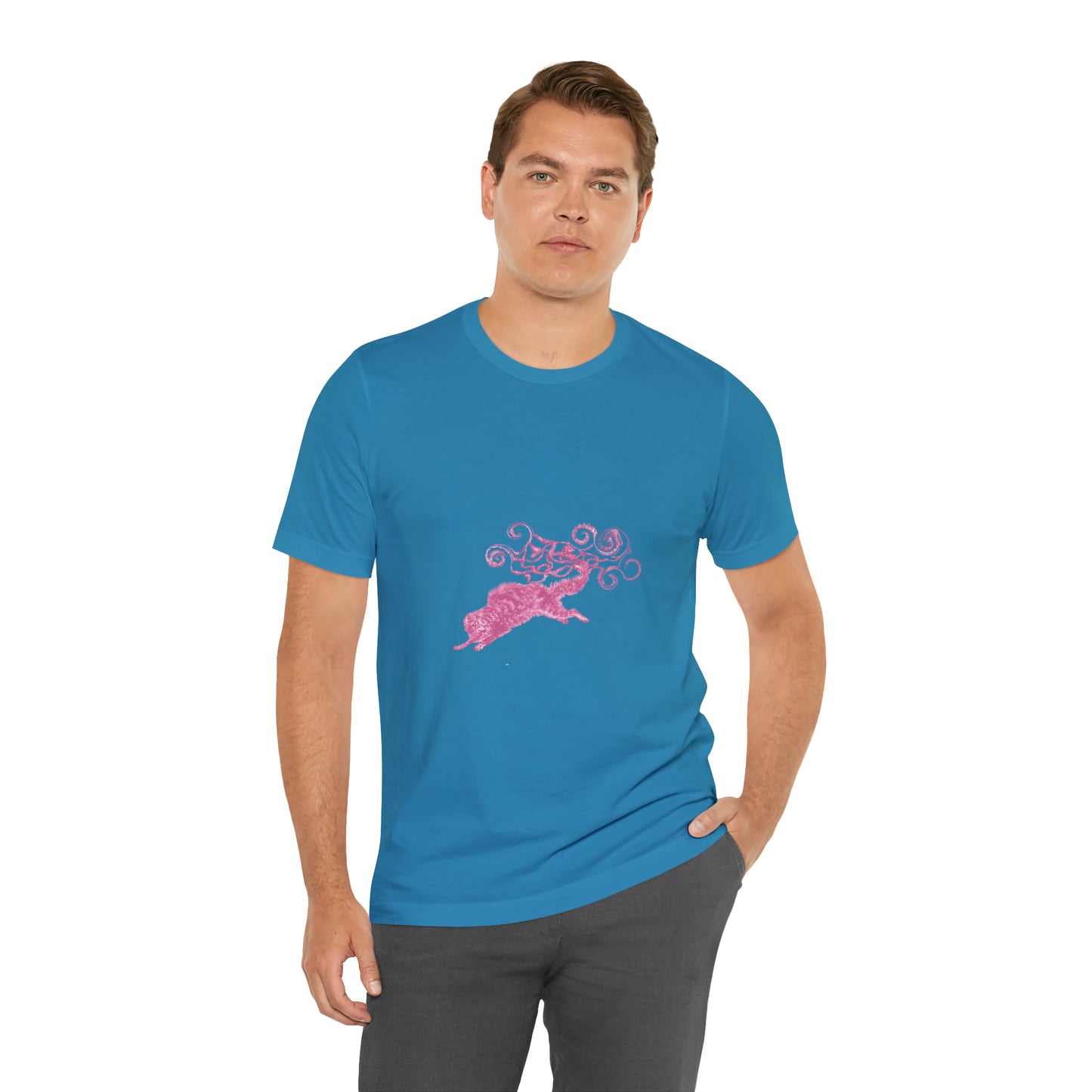 Pink Cat's Tail Art Unisex Jersey Short Sleeve Tee