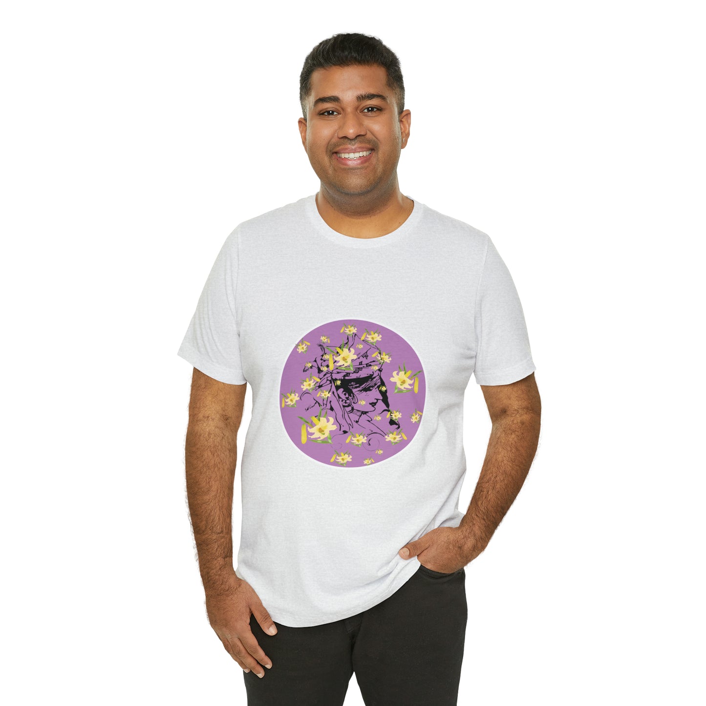 Purple Daffodil Woman Art Unisex Jersey Short Sleeve Tee