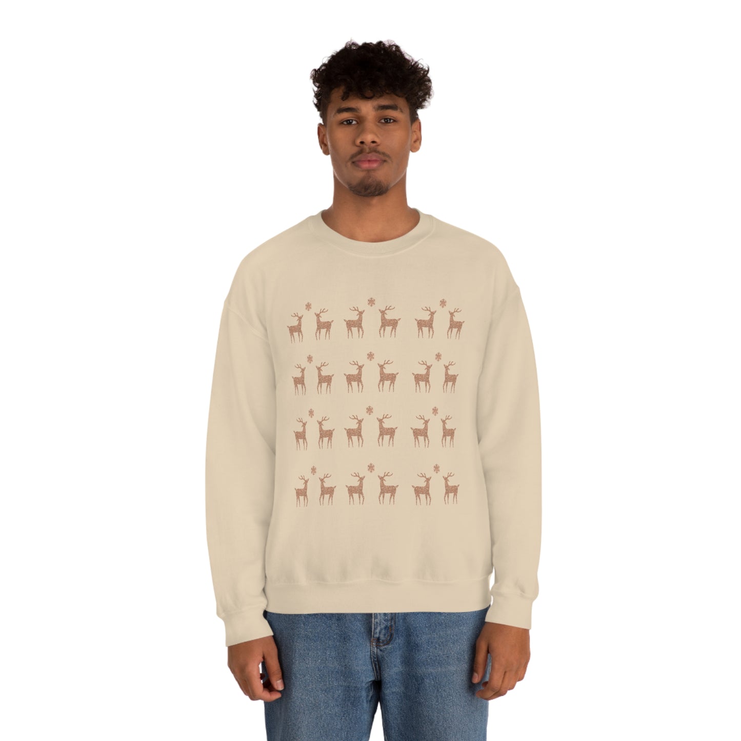 Golden Stag Pattern Unisex Heavy Blend™ Crewneck Sweatshirt