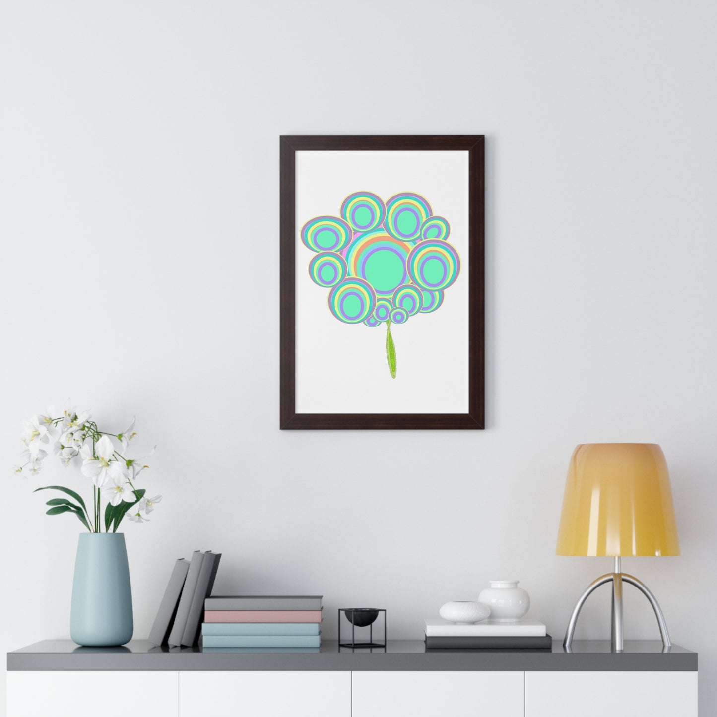 Circle Tree Art Illustration Framed Vertical Poster