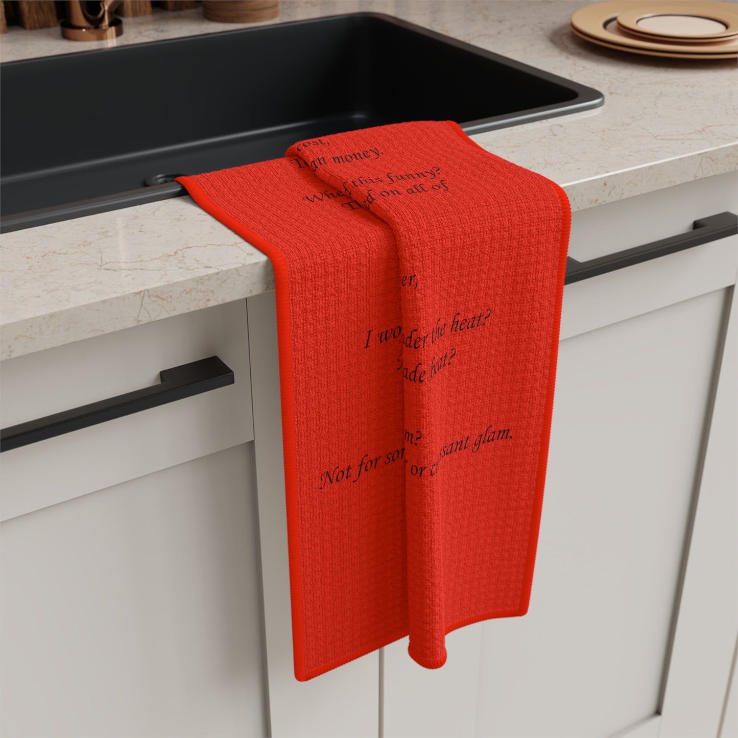 Jam Poem Red Soft Tea Towel