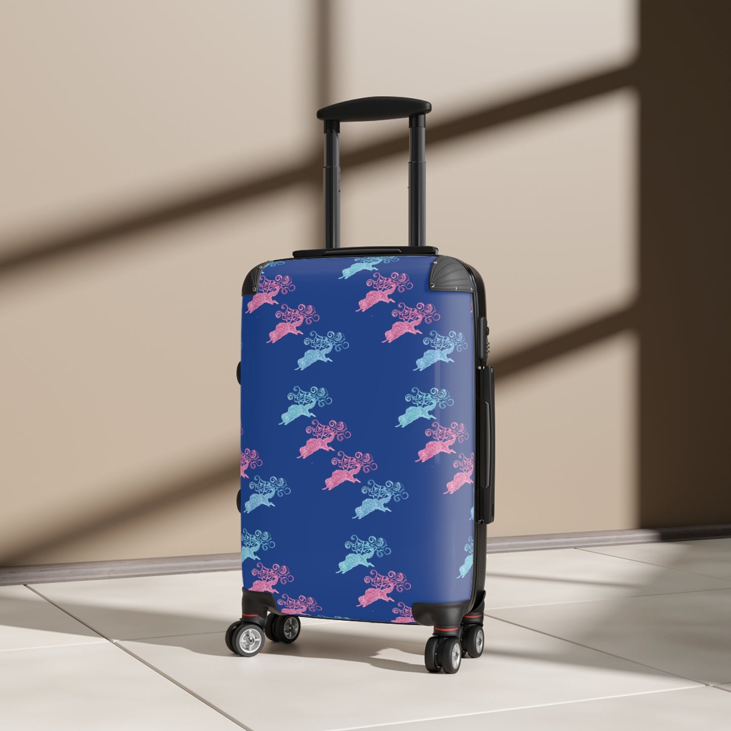 Cats Pink & Blue Pattern Suitcase