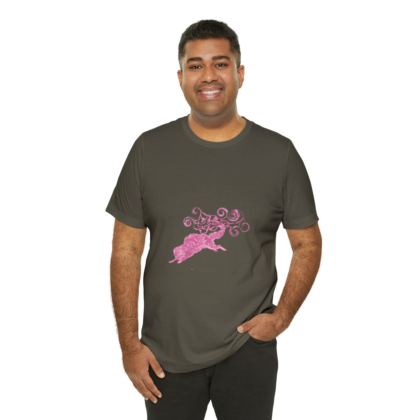 Pink Cat's Tail Art Unisex Jersey Short Sleeve Tee