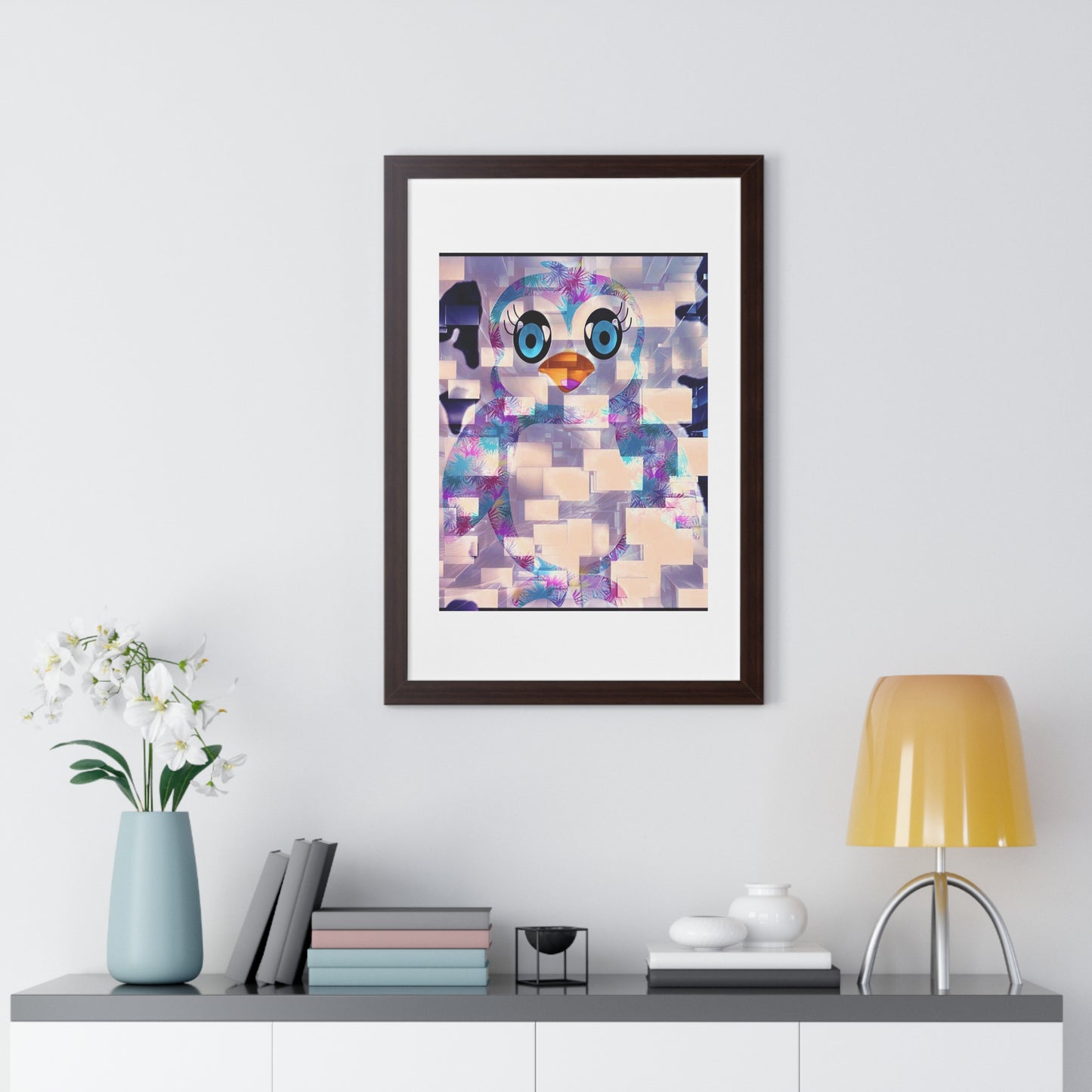 Penguinies Block Art Framed Vertical Poster