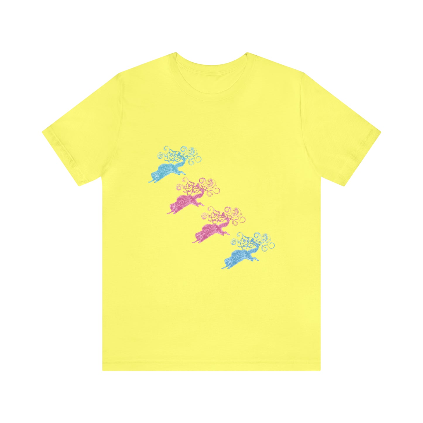 Pink & Blue Cat's Tail's Art Unisex Jersey Short Sleeve Tee