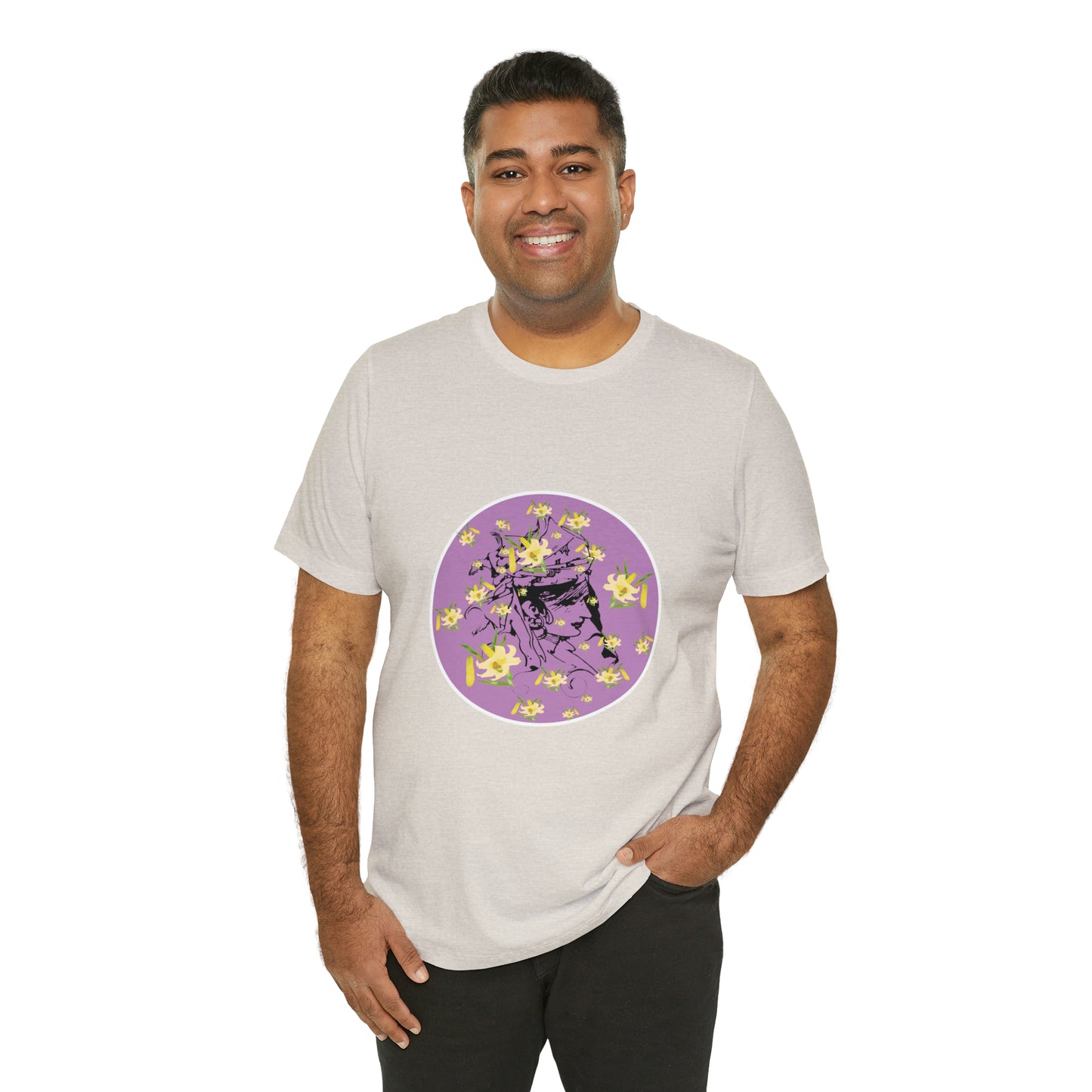 Purple Daffodil Woman Art Unisex Jersey Short Sleeve Tee