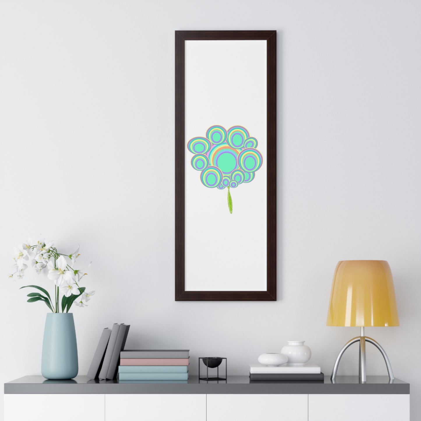 Circle Tree Art Illustration Framed Vertical Poster