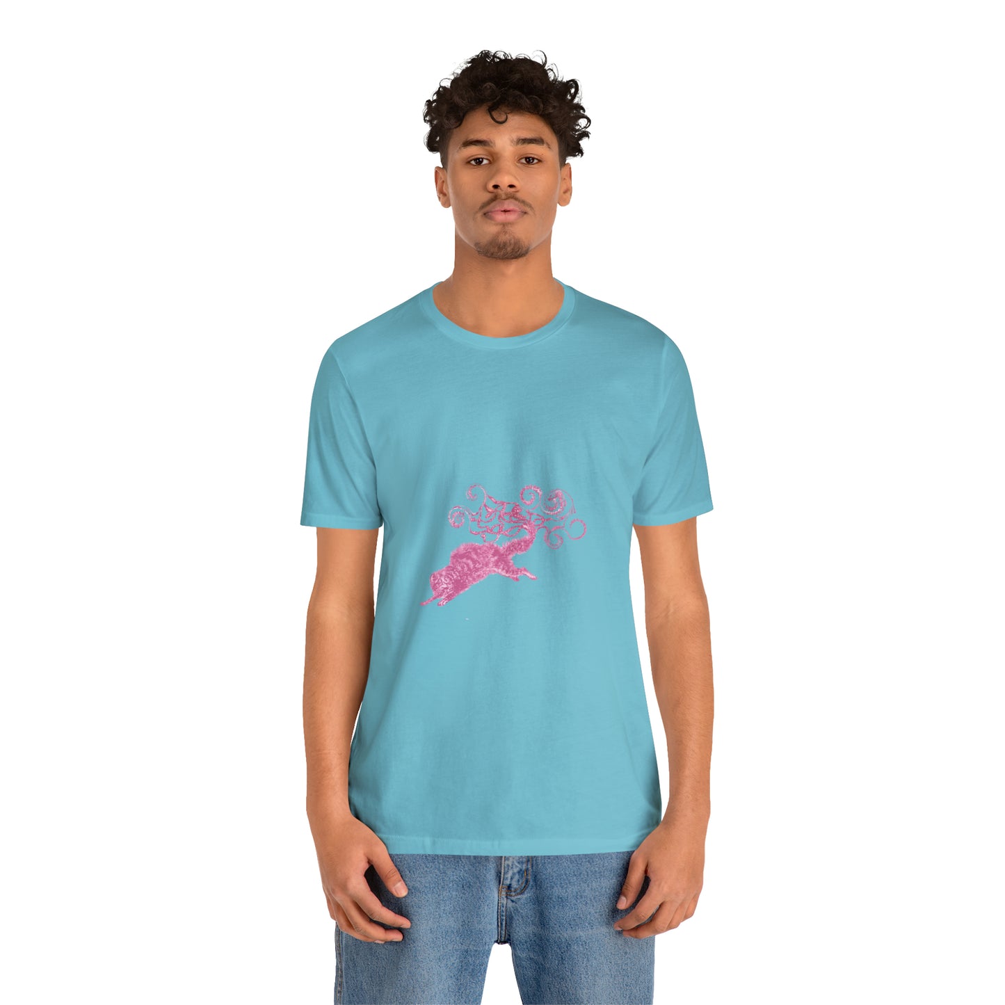 Pink Cat's Tail Art Unisex Jersey Short Sleeve Tee