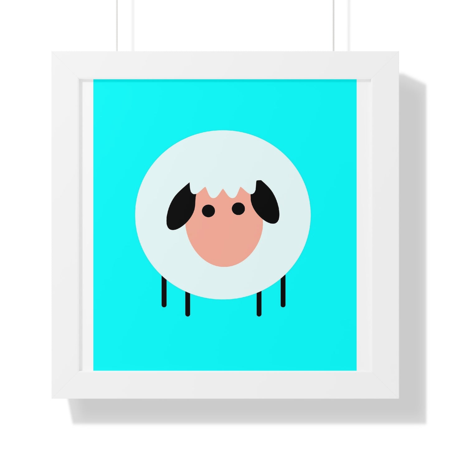 Sheep Blue Art Framed Vertical Poster