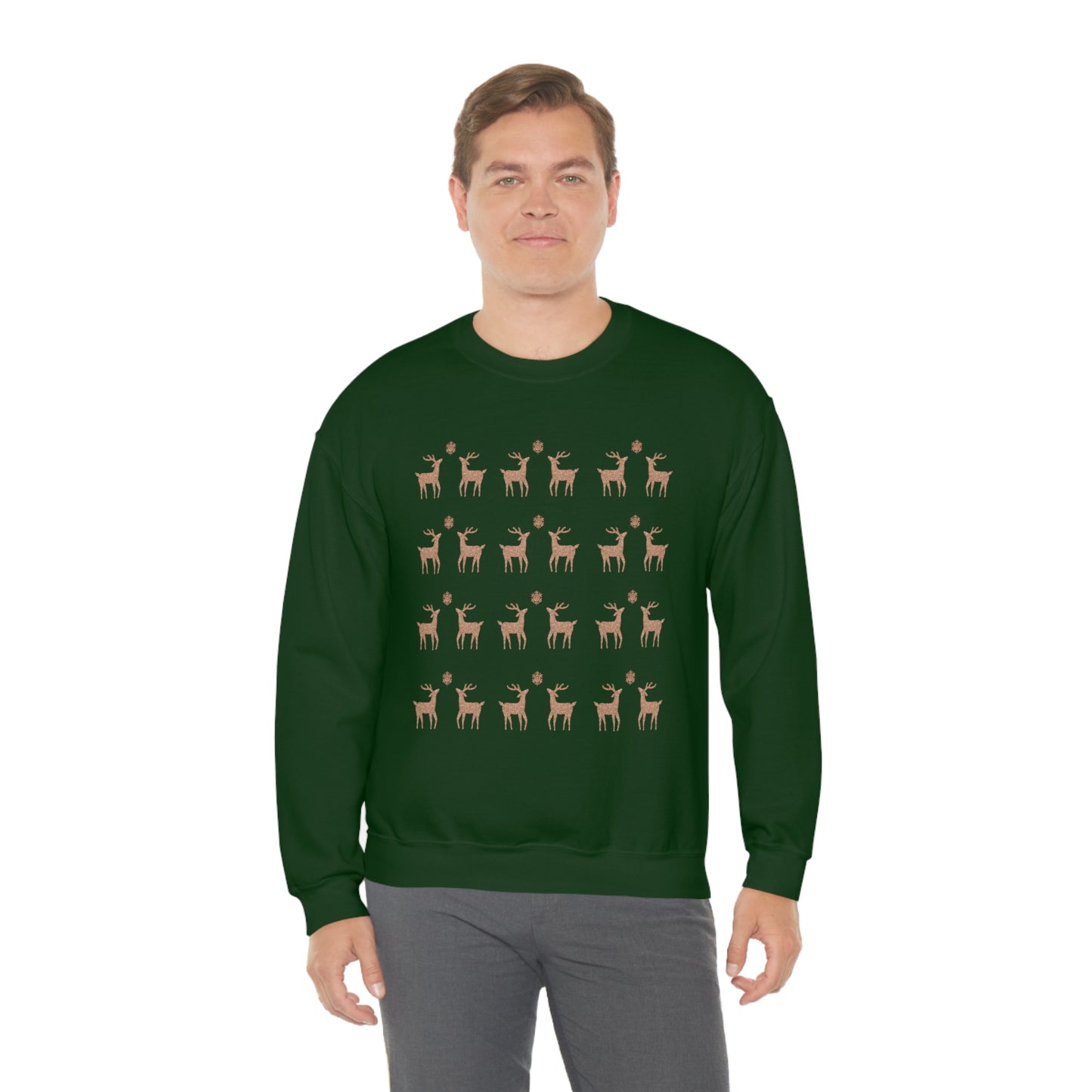 Golden Stag Pattern Unisex Heavy Blend™ Crewneck Sweatshirt