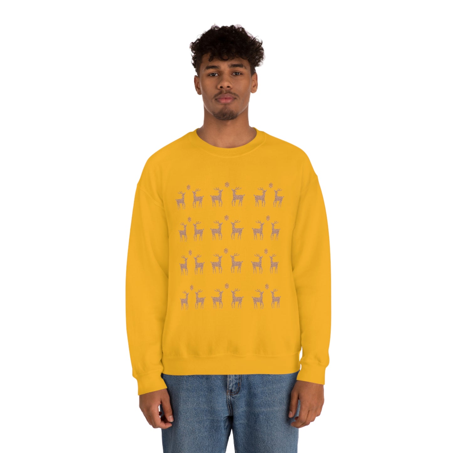 Golden Stag Pattern Unisex Heavy Blend™ Crewneck Sweatshirt