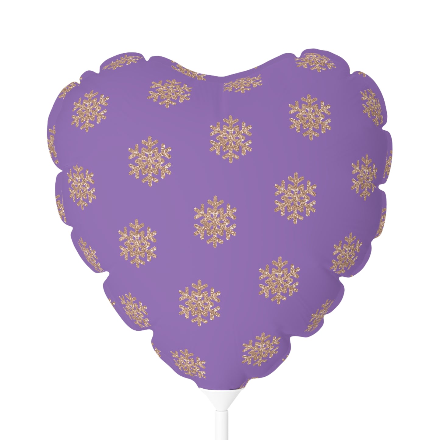 Rose Gold Glitter Snowflake, Purple Balloon (Round and Heart-shaped), 11"