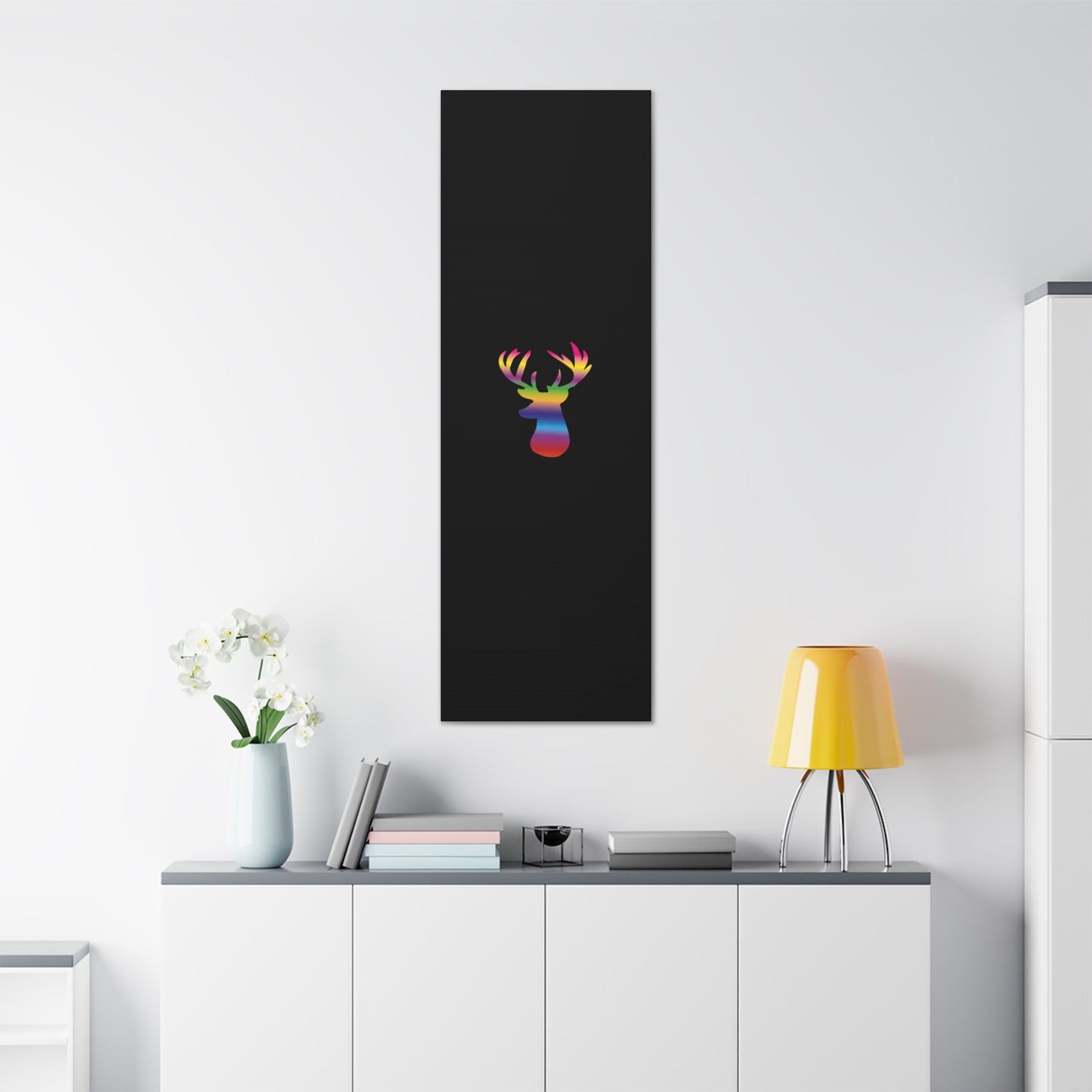 Rainbow Stag Head Canvas Gallery Wraps