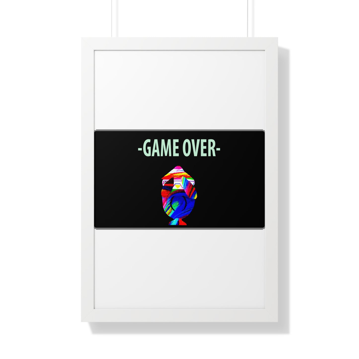 The Penguinies Original - Retro Game Over First Game App Framed Vertical Poster