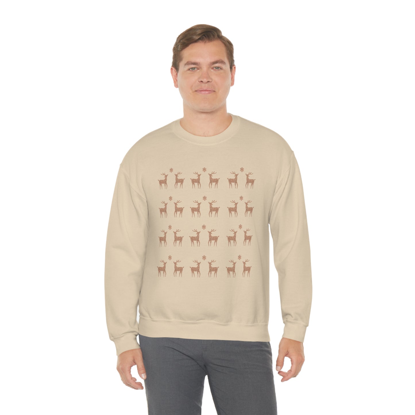 Golden Stag Pattern Unisex Heavy Blend™ Crewneck Sweatshirt