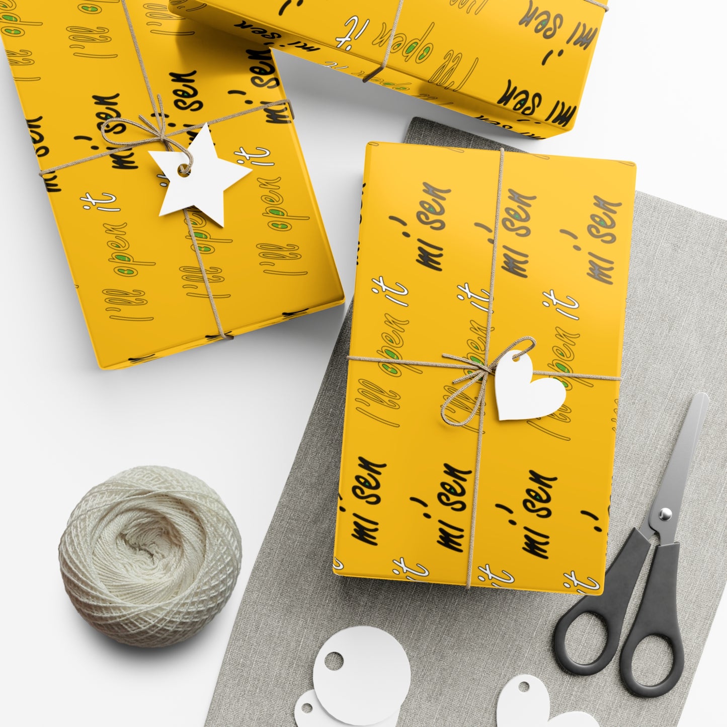 I'll open it mi'sen Sheffield Dialect, Typography Art Gift Wrap Papers