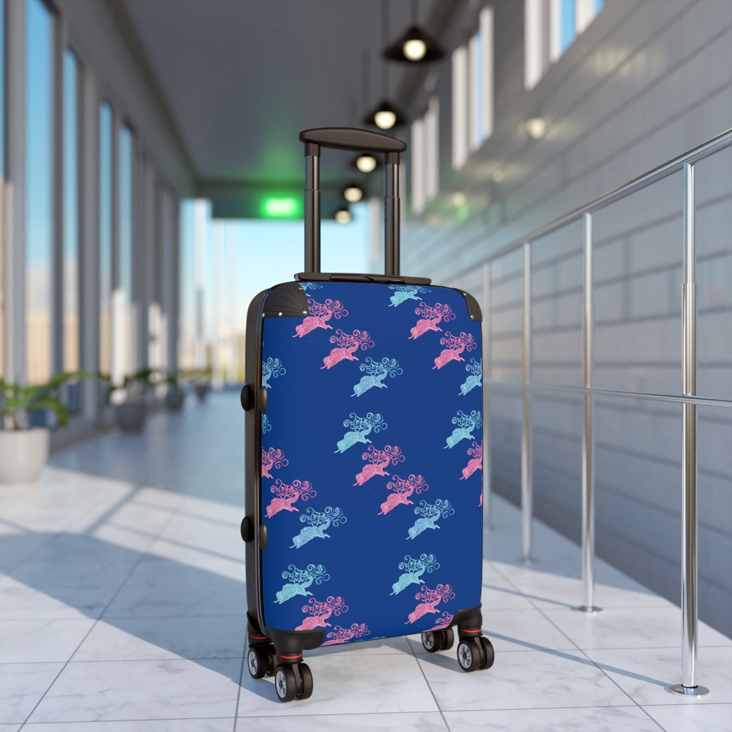 Cats Pink & Blue Pattern Suitcase