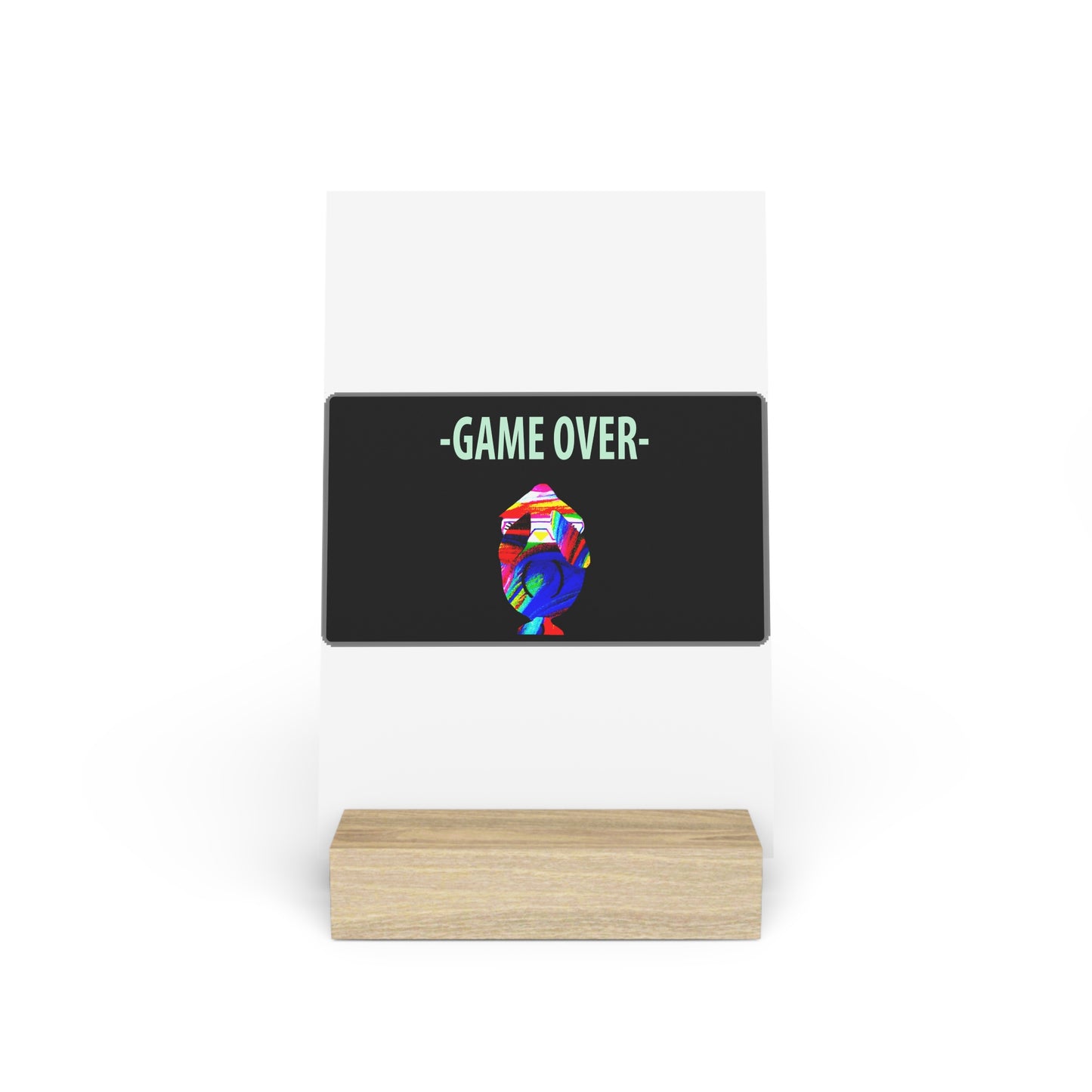 The Penguinies Retro Game Over Art Scene Gallery Board with Stand