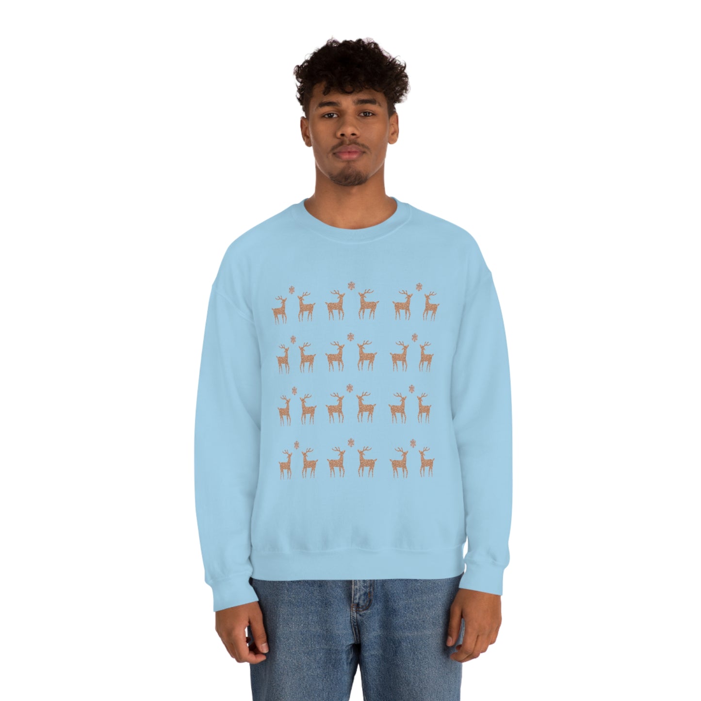 Golden Stag Pattern Unisex Heavy Blend™ Crewneck Sweatshirt