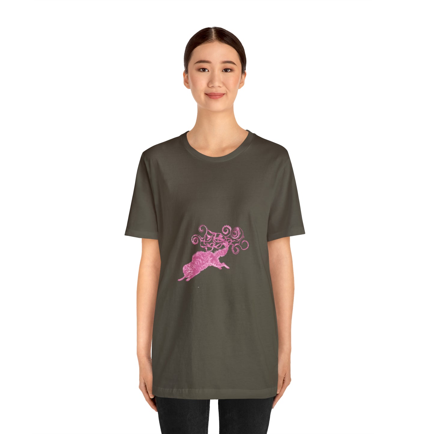 Pink Cat's Tail Art Unisex Jersey Short Sleeve Tee