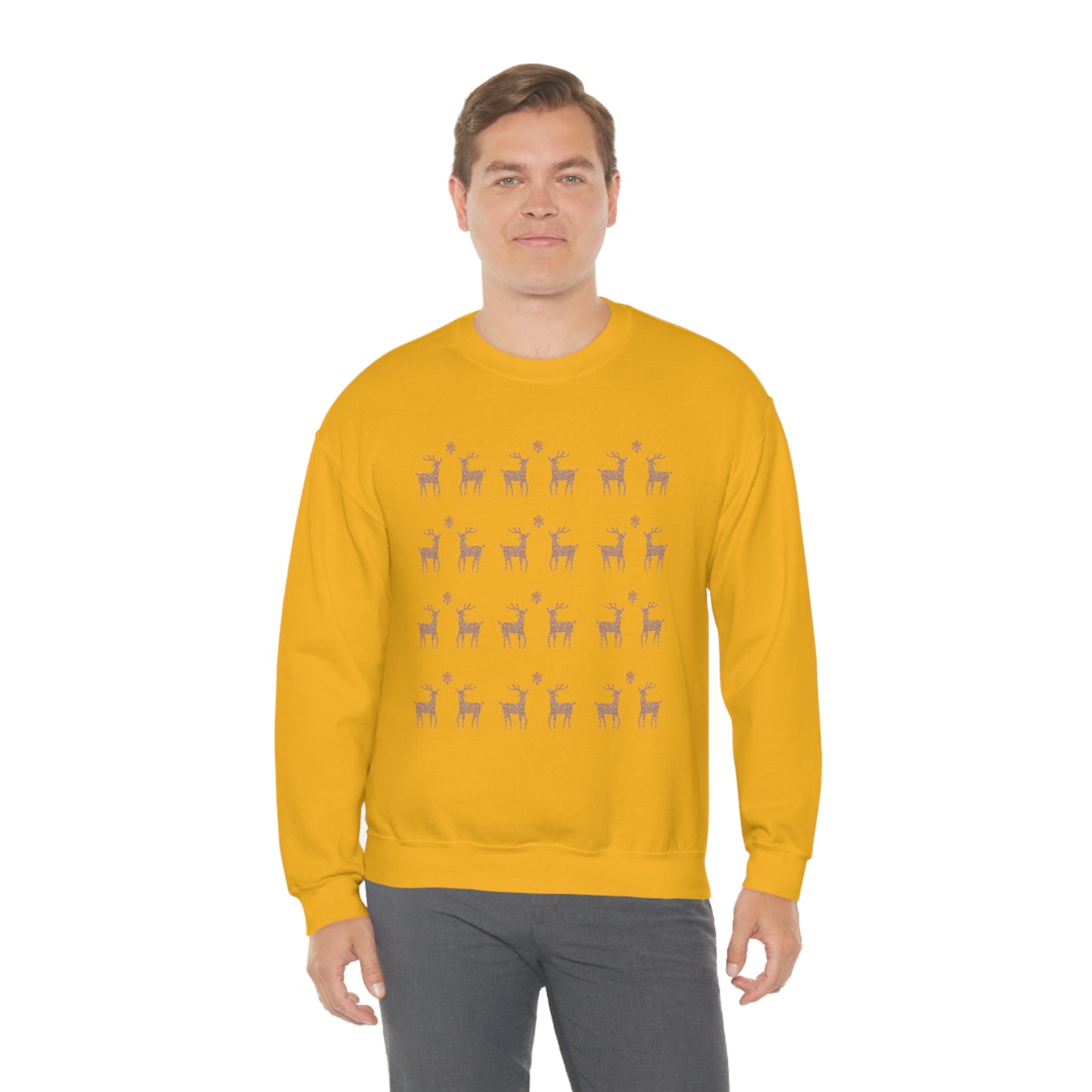 Golden Stag Pattern Unisex Heavy Blend™ Crewneck Sweatshirt