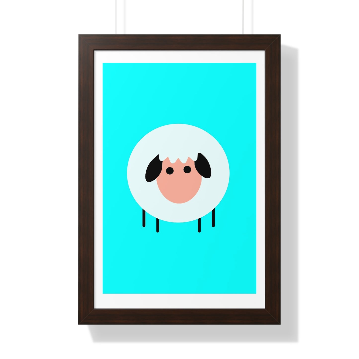 Sheep Blue Art Framed Vertical Poster