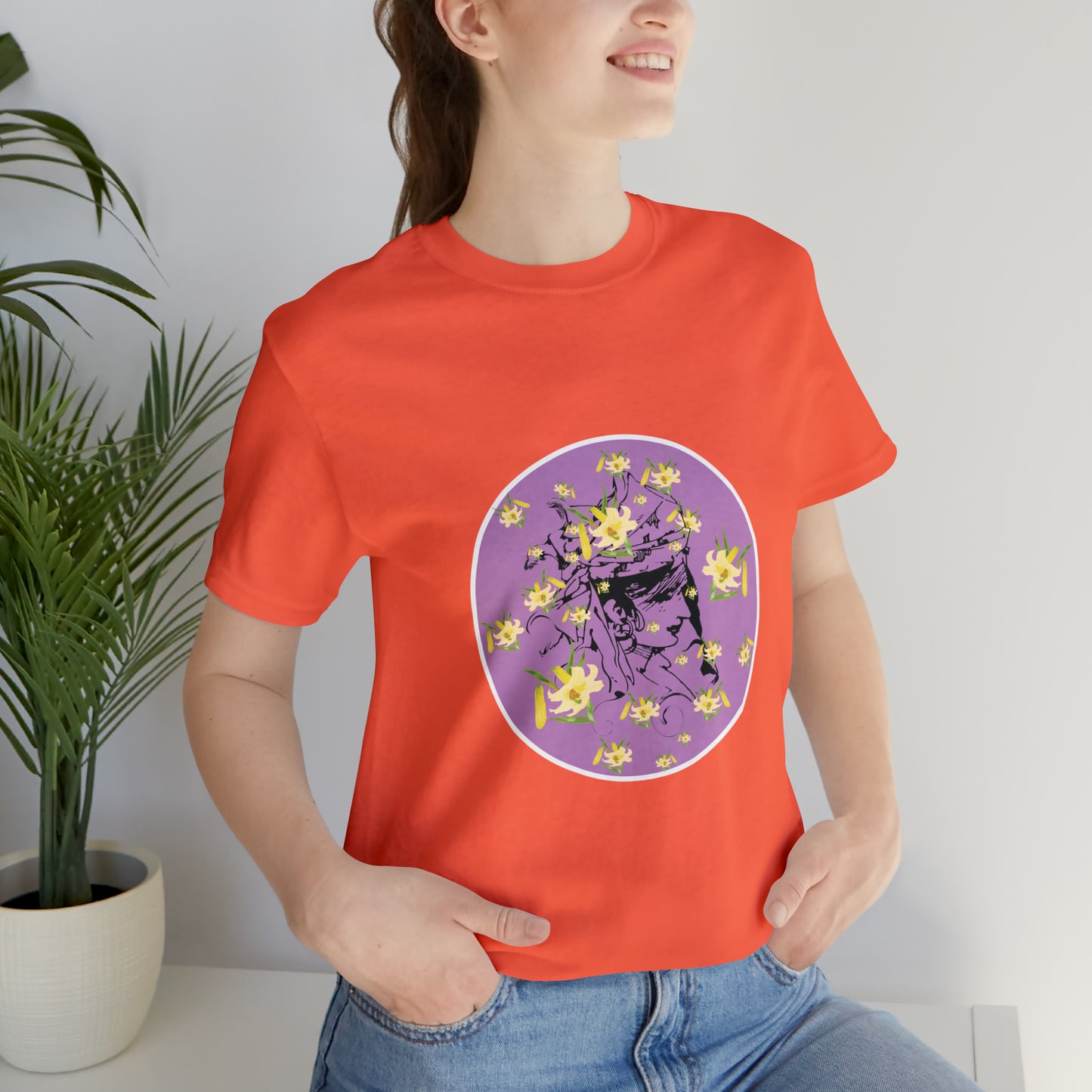 Purple Daffodil Woman Art Unisex Jersey Short Sleeve Tee